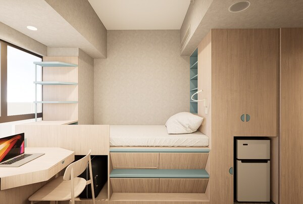 房間配備充足收納空間，私隱度高